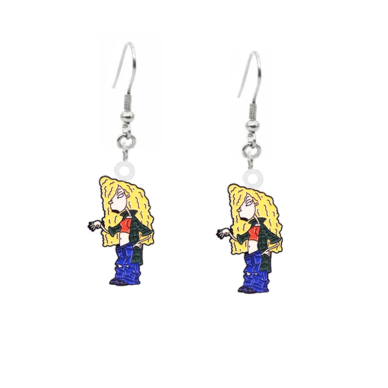 

Cartoon Girl Acrylic Earring For Women Double Sided Girl Acrylic Charm Drop Earrings Jewelry Cute Women Gift
