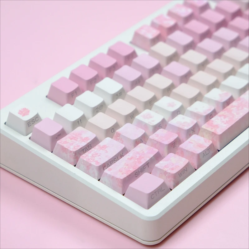Echome-cherry Blossom Tema Keycap Rosa Criativo Pbt Tintura-sublimação Cap Teclado Perfil Teclado Mecânico