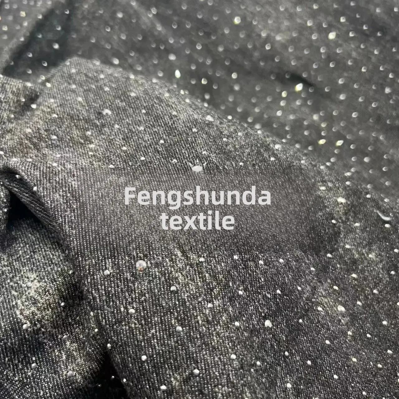 Large And Small Diamond Washed Denim Fabric for Pants Coats Dresses Bags Hats Clothing Accessories from Mainland China