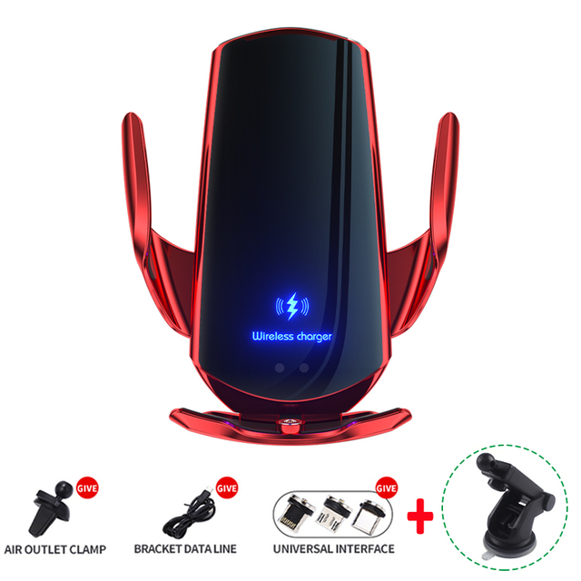 30W Qi Car Wireless Charger for iPhone 13 12 11 XS XR X Samsung Xiaomi Magnetic USB Infrared Sensor Phone Holder Mount