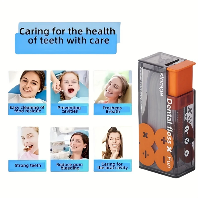 Dental Floss Dispenser Automatic Pop-Up Storage Box 10Pcs Oral Hygiene Care Portable