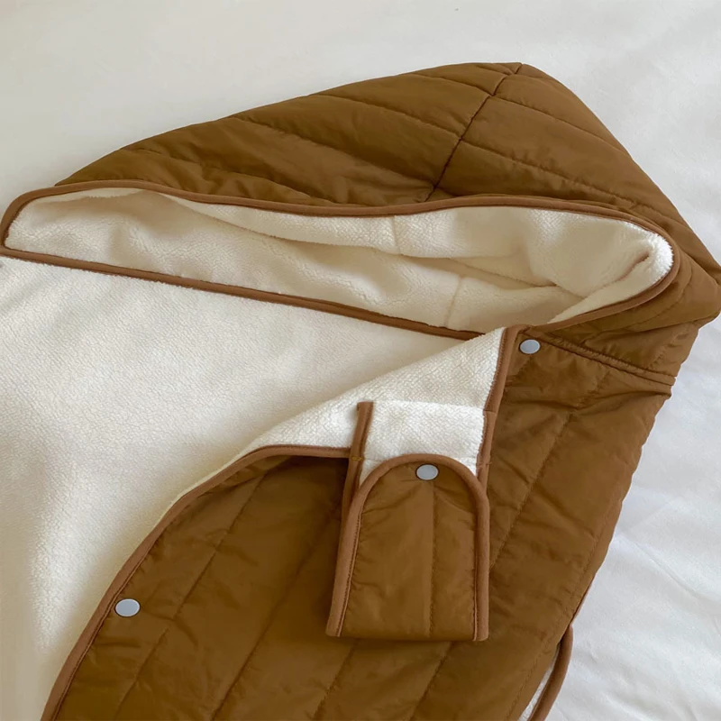 Winter Baby Stroller Blanket Newborn Trolley Cotton Warm Thick Cover Swaddle Wrap Windproof Fleece Quilt Kids Straps Blankets