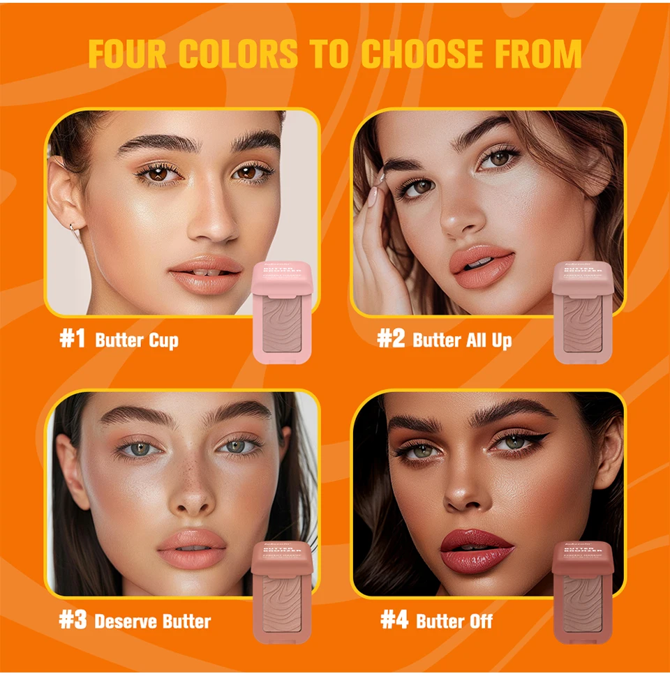 Butter Bronzer Dark Skin Natural Cheek Tint Waterproof Face Contouring Cosmetics Blush Powder Brighten Face Soft Female Makeup