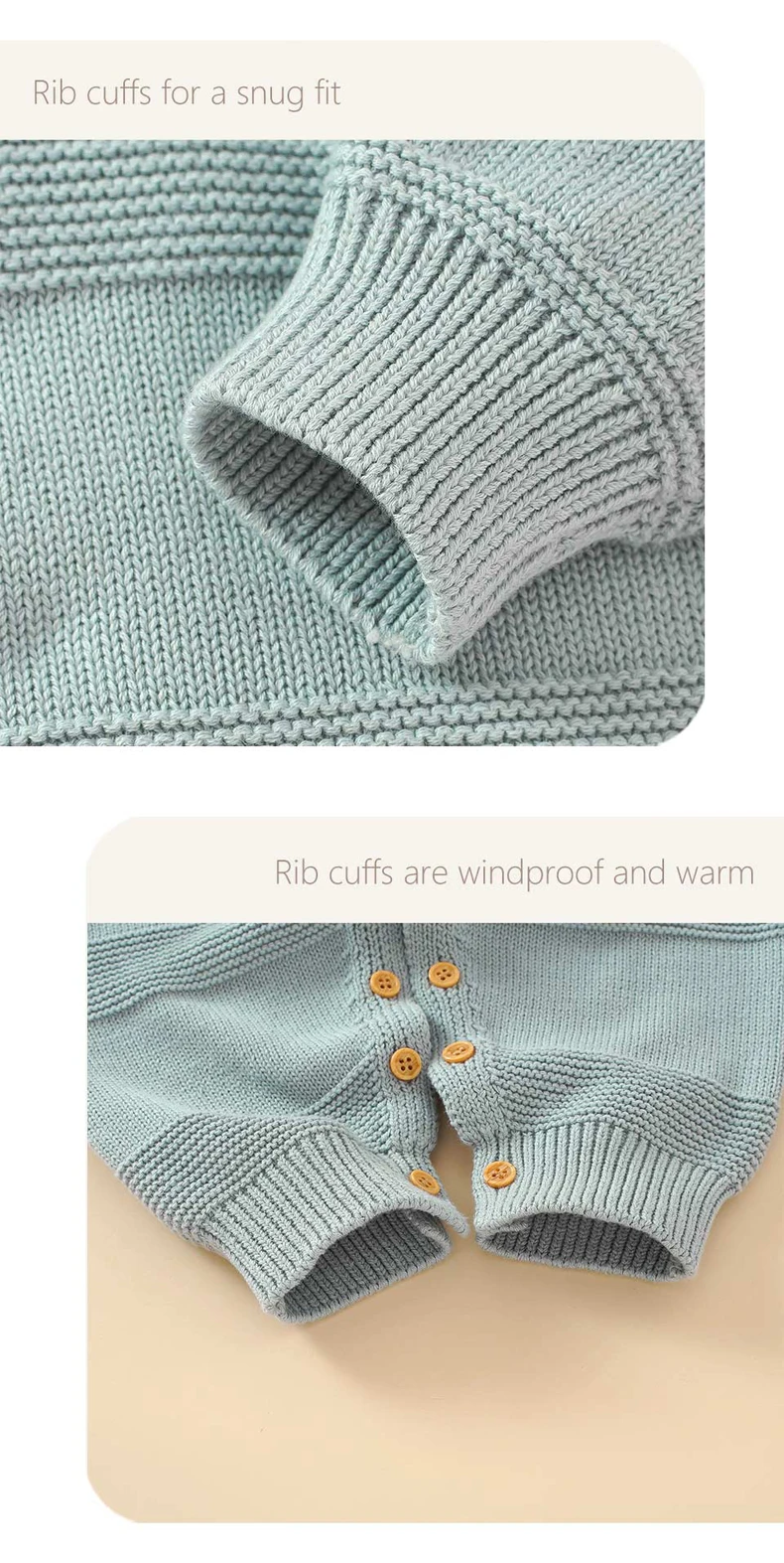 Baumwolle Baby Strampler Gestrickte Neugeborenen Jungen Mädchen Overall Outfits Langarm Herbst Infant Kind Kleidung Hut 0-18M 2 stücke Fashion Solid – Detail 7