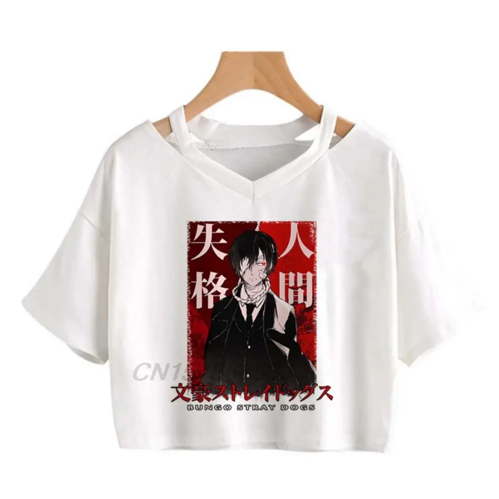 

Bungo Stray Dogs Women Japanese Comic Printed T-shirts Hate Everything Wednesday Fashion Crop Tops Hasbulla Fight Female Blouses