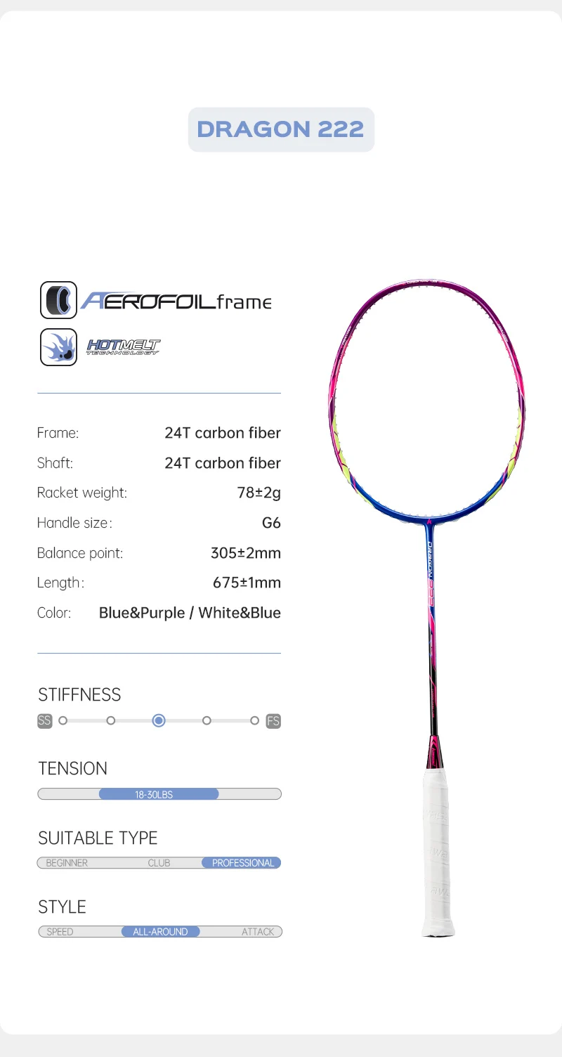 Badminton racket head showing string pattern and professional style.