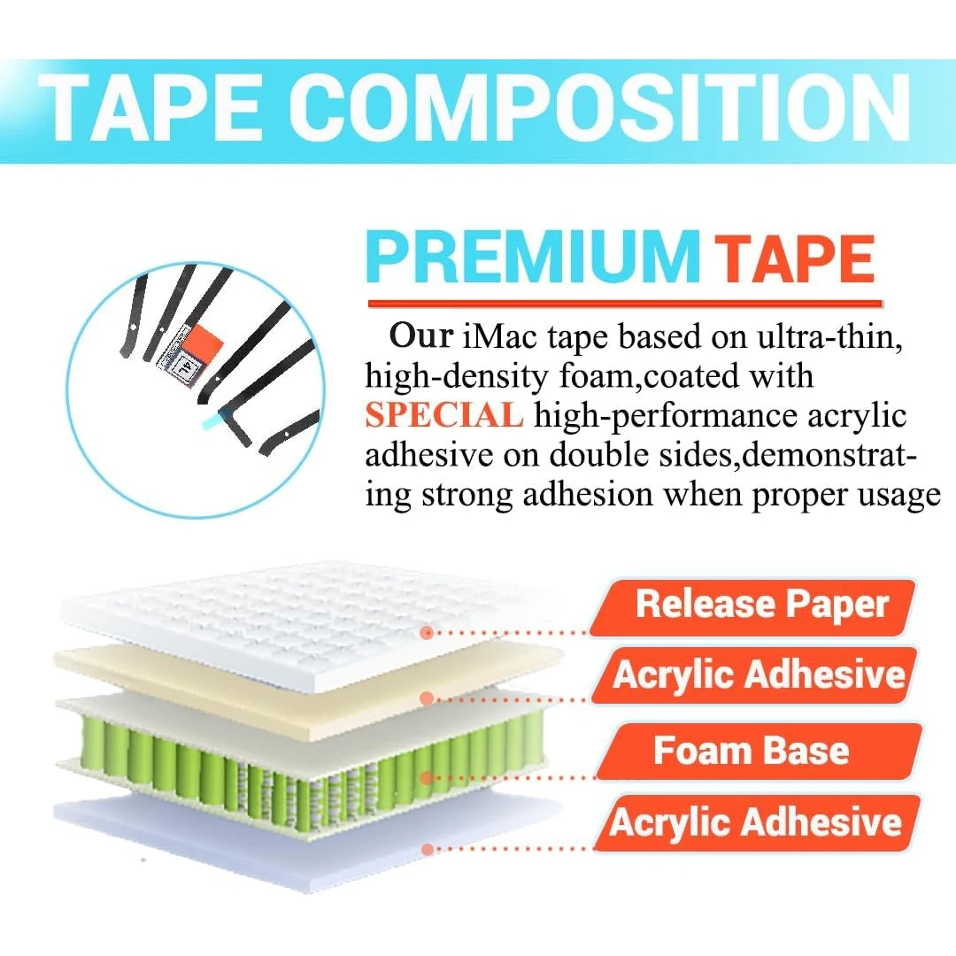 LCD Panel Adhesive Tape Kit For IMac 21.5 2012-2019 A1418 - Includes Cutting Wheel Tool