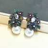 Bilincolor Vintage Small Flower White Synthetic Pearl Earring for Women