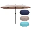 13Ft Large Patio Umbrella With Base Outdoor Double-Sided Market Extra Large Table Umbrella Outdoor Patio Easy Crank for Yard 2
