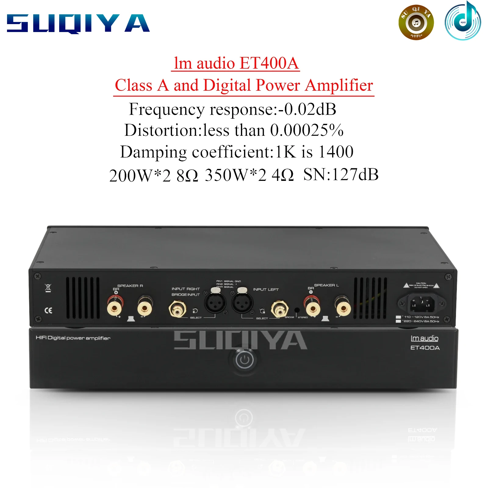 

SUQIYA-Class A and D Digital Hifi Post-Fever Power Amplifier Purifi,Hypex,1et400a,LM,UCD,MIN400A