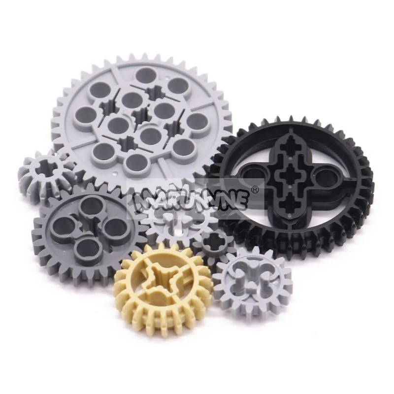 MARUMINE 120PCS MOC Technology Building Block Gear Rack Mechanical Bricks Parts Car Robat Accessories 32498 46372 32072 4716 5