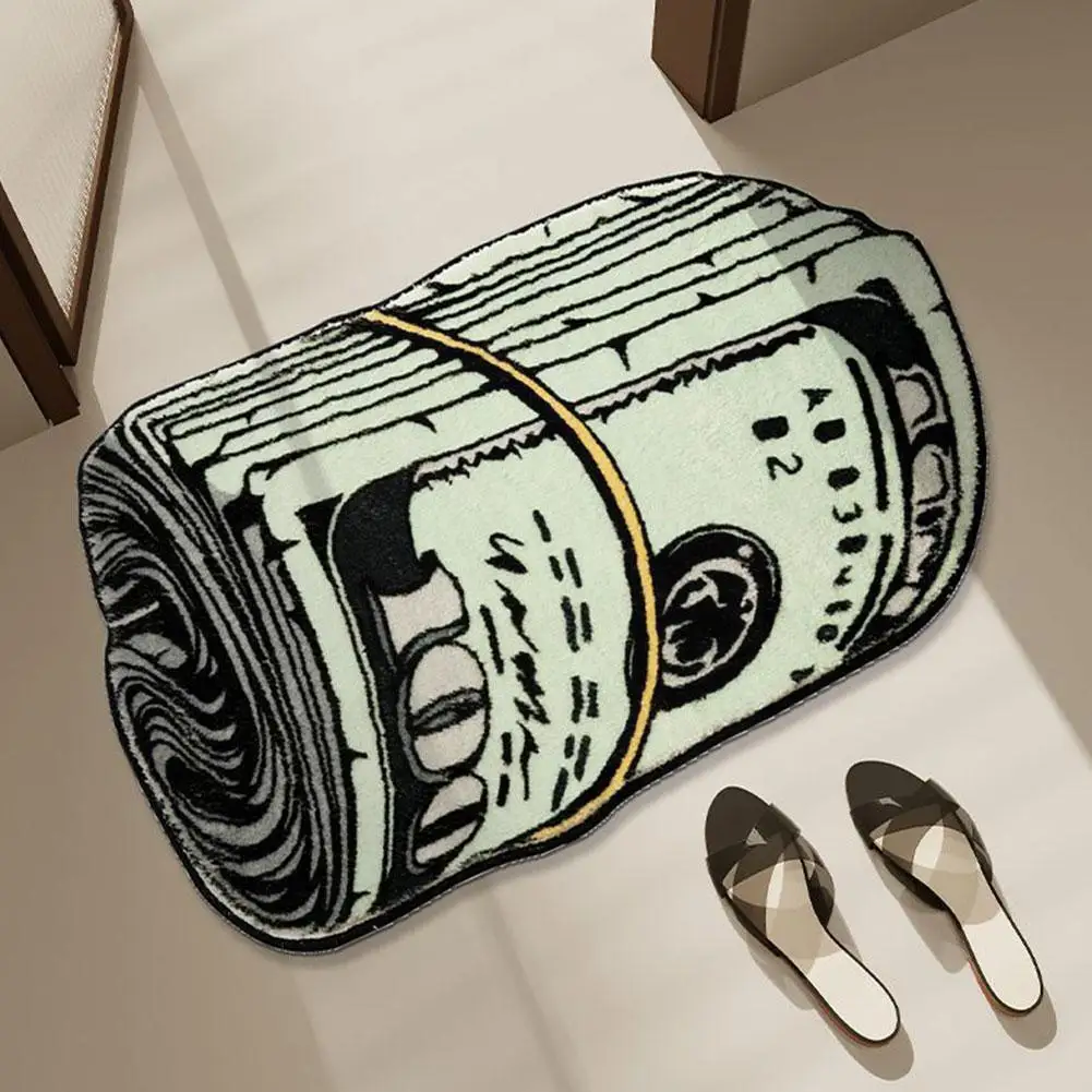 

2D Creative Art Money Dollar Carpet Soft Bedroom Carpets Door Mat Room Living Decoration Bathroom Dry Rug Bedside Rugs Abso B4X8