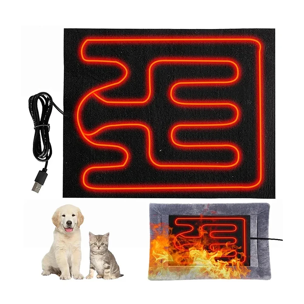 USB Heating Film Warm Folding Heated Sheet Waterproof Car Seat Mat Cushion Pet Reptile Winter Warm Climbing Outdoor Heating Pads