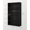 Bookshelf, 31.5 Inches Wide, 5-Tier Open Bookcase with Adjustable Storage Shelves, Floor Standing Unit, Ebony Black Bookshelf 3