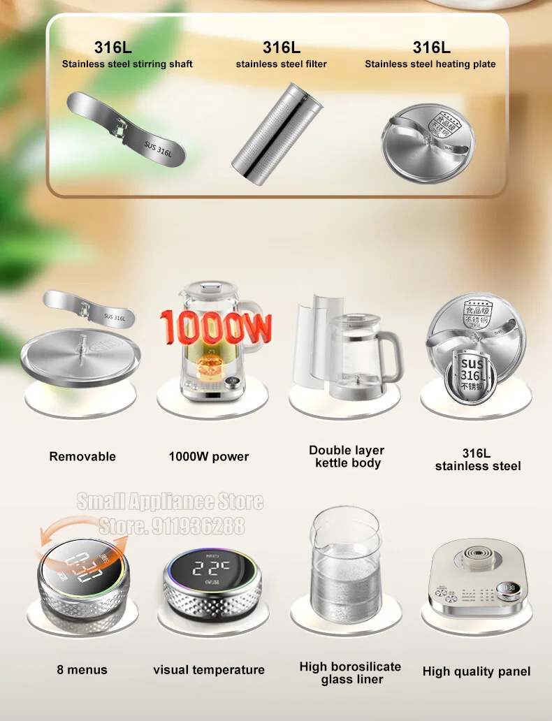 Description Picture 5 of itemSUPOR Mixing Electric Kettle 1.5L High Quality Household Kitchen Appliance 5-stage Temperature Stainless Steel Mixing Kettle New