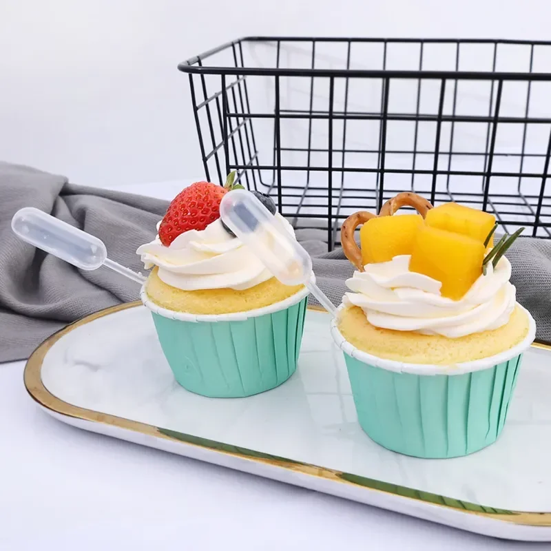 50Pcs Mini Dropper 4ml Disposable Jam Dropper Cupcakes Sauce Squeeze Transfer Pipettes Dessert Stuffed Cake Decor