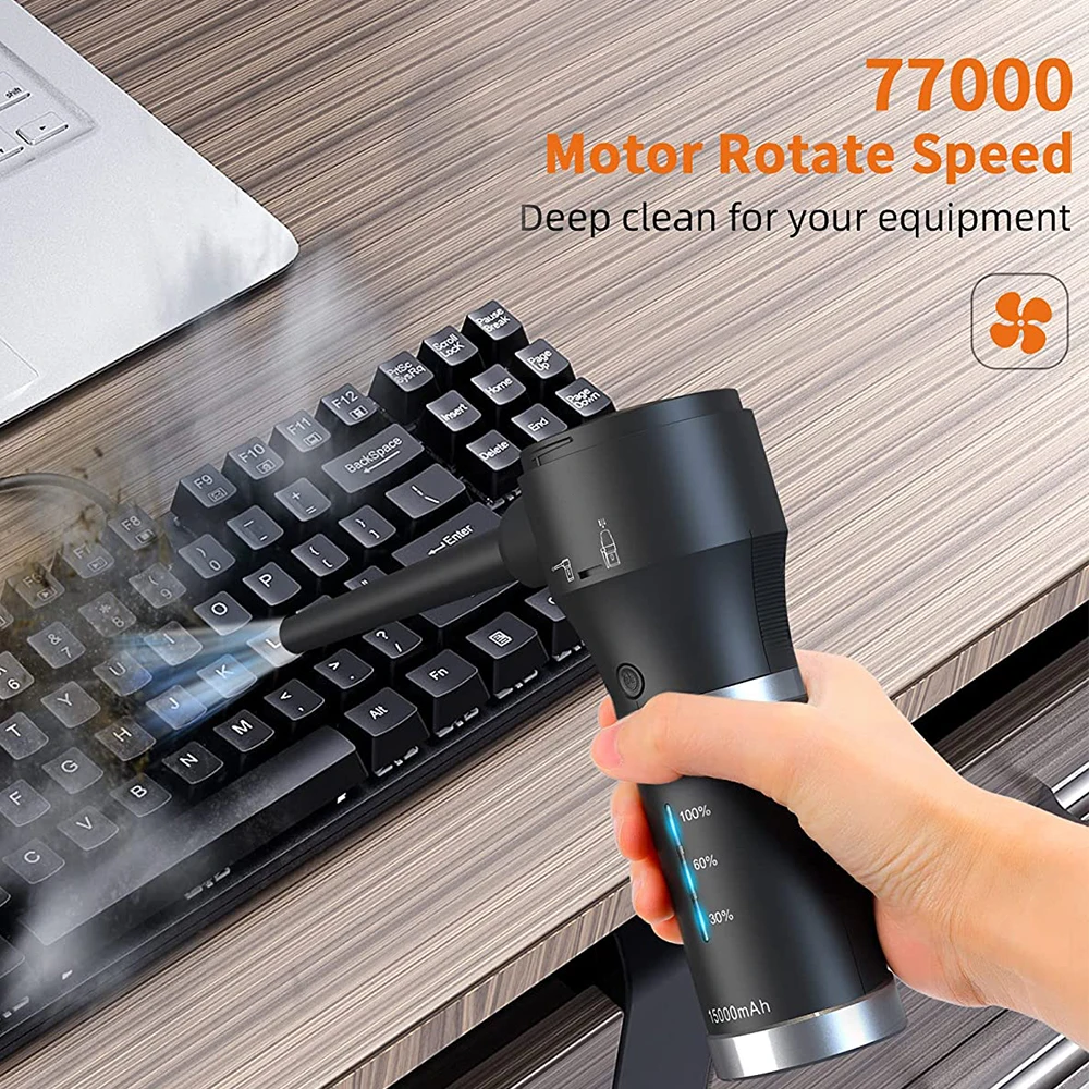 Poderoso sem Fio Air Blower para Computador ar Espanador Aspirador sem Fio Dupla Utilização pc Carro Teclado - Imagem 3