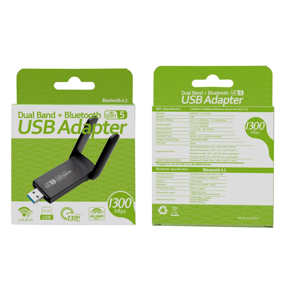 Adattatore WiFi USB 3.0 AC1200 Dual Band 2.4GHz/5GHz, Antenna Esterna Per PC Desktop, Portatile, Windows, Mac, Linux - 5