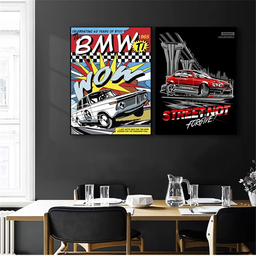 Bmw e30 325i m2 Wettbewerb Poster minimalist ischen Rennwagen Kunst druck  Leinwand Malerei Poster und Drucke