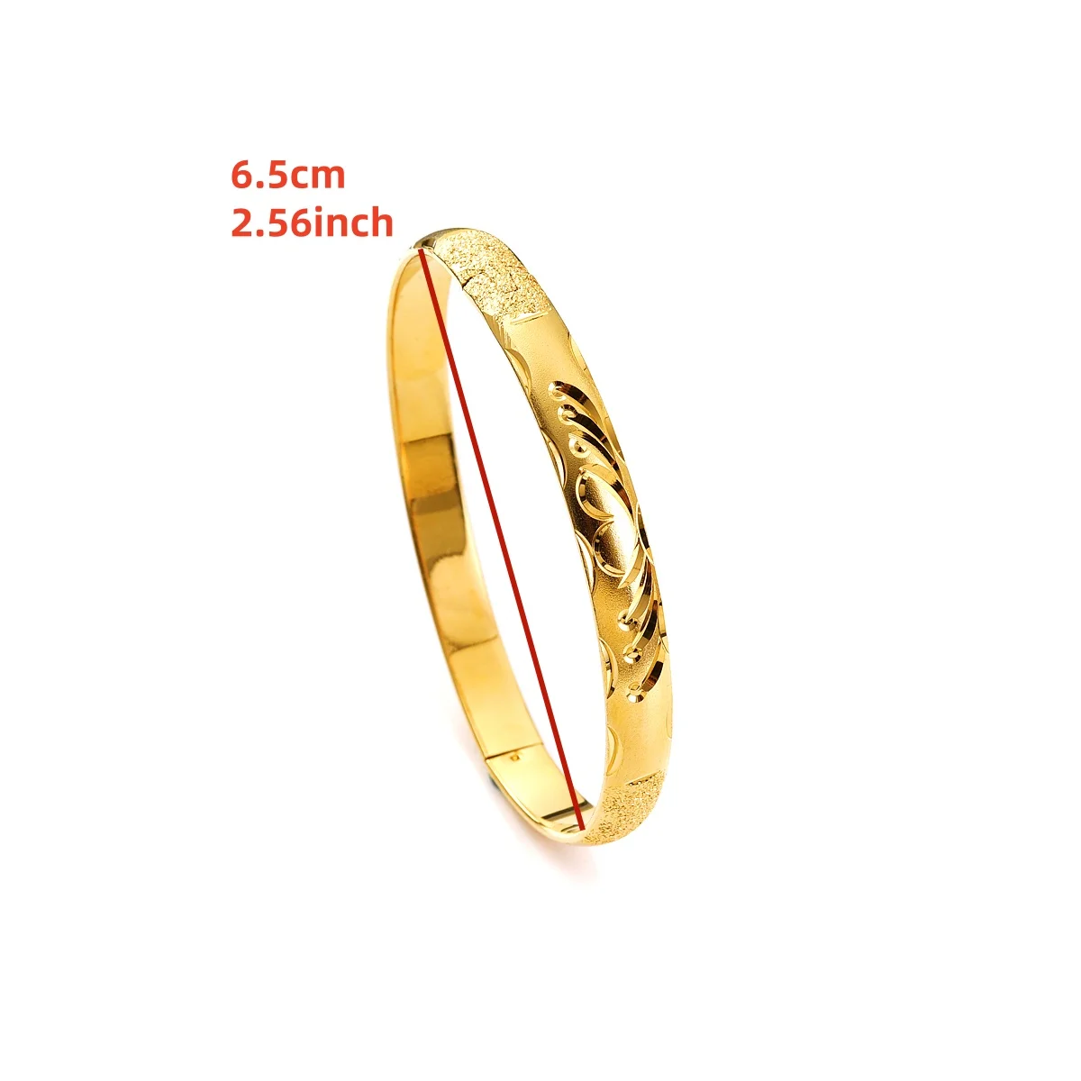 65MM Dubai Wedding Combination Bracelets For Women Ethiopian Jewelry Gold Color Indian Bangles Birthday Jewelry Gifts #104 6