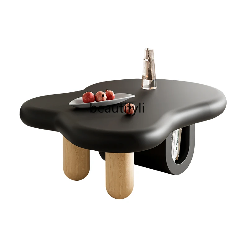 

Nordic Cloud Coffee Table Shaped French Style Quiet Style Designer Solid Wood Small Apartment Home Living Room