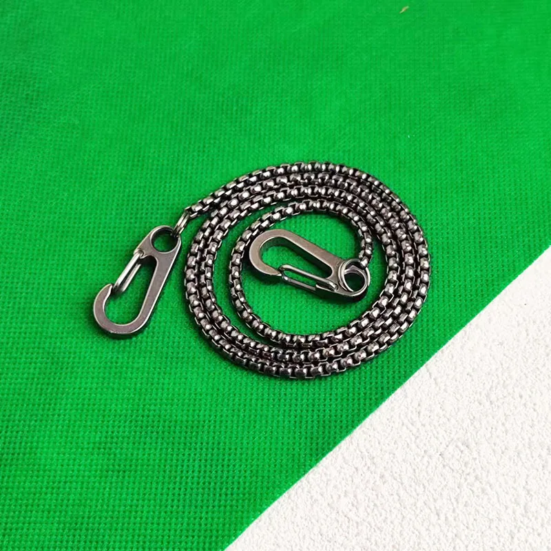Titanium Wallet Chain for Men, 4mm Biker Anti-Lost Carabiner Clip