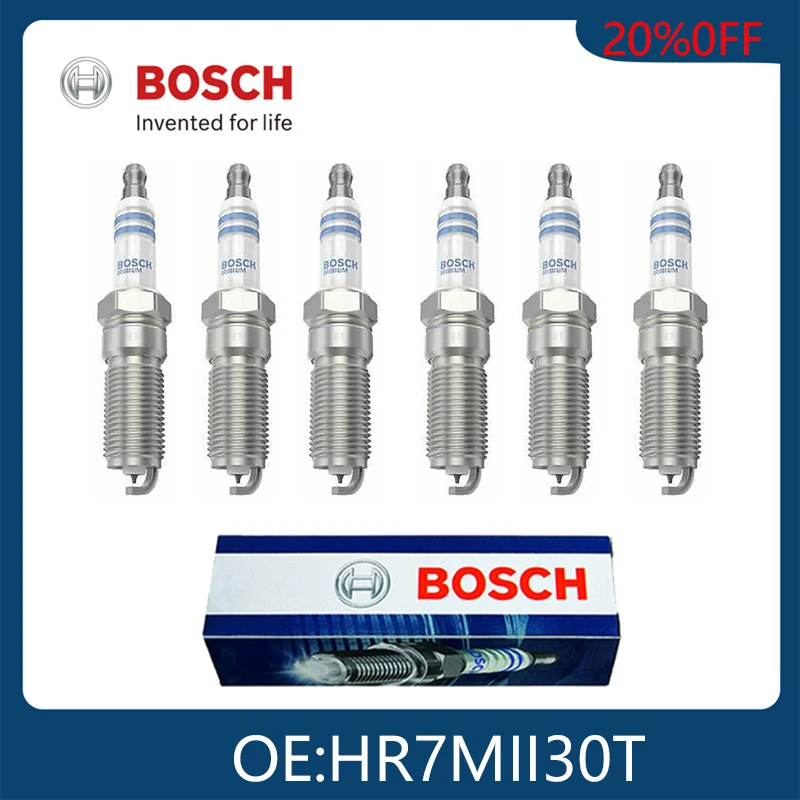

BOSCH 6pcs Double Iridium Spark Plugs Original Genuine Auto Parts For FORD USA Focus III Turnier Galaxy V 0242236678 HR7MII30T