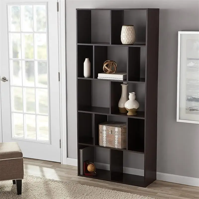 

Полка VHPVHP, книжный шкаф, открытая стойка, мебель для дома и офиса, большая емкость, 12-кубический (эспрессо)