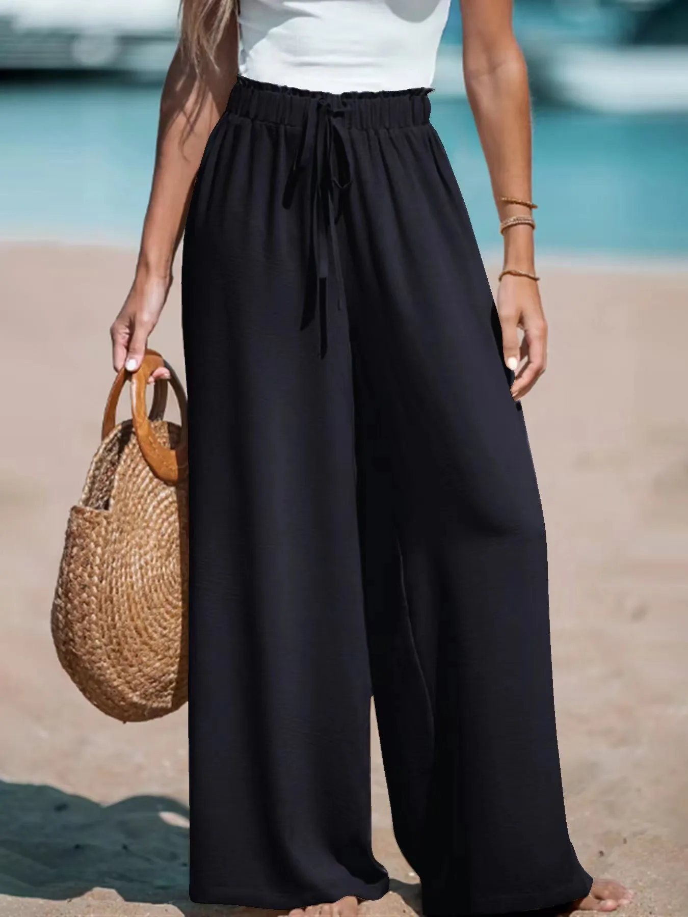 Pantalons Élégants avec Jambes Larges et Motifs