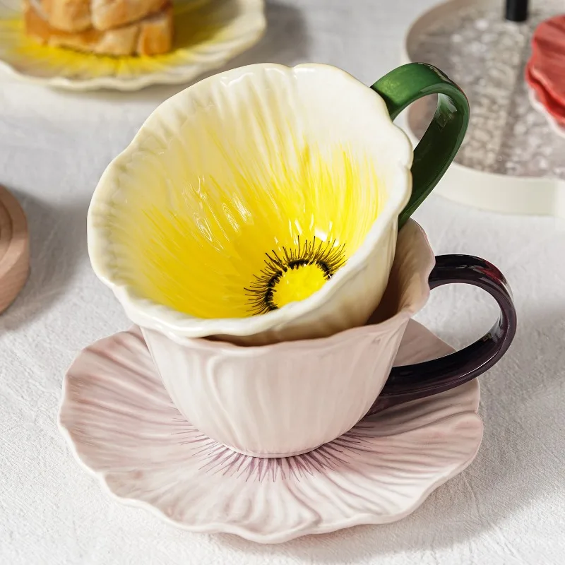 Elegant Ceramic Latte Cup and Saucer Set