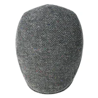 FEINION Men's Herringbone Flat Ivy Newsboy Hat Wool Blend Gatsby Cabbie Cap Winter Outdoor Hunting Cap 3