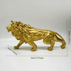 Golden Lion King Resin Animal Statue - Elegant Desktop Decoration (Small lion)