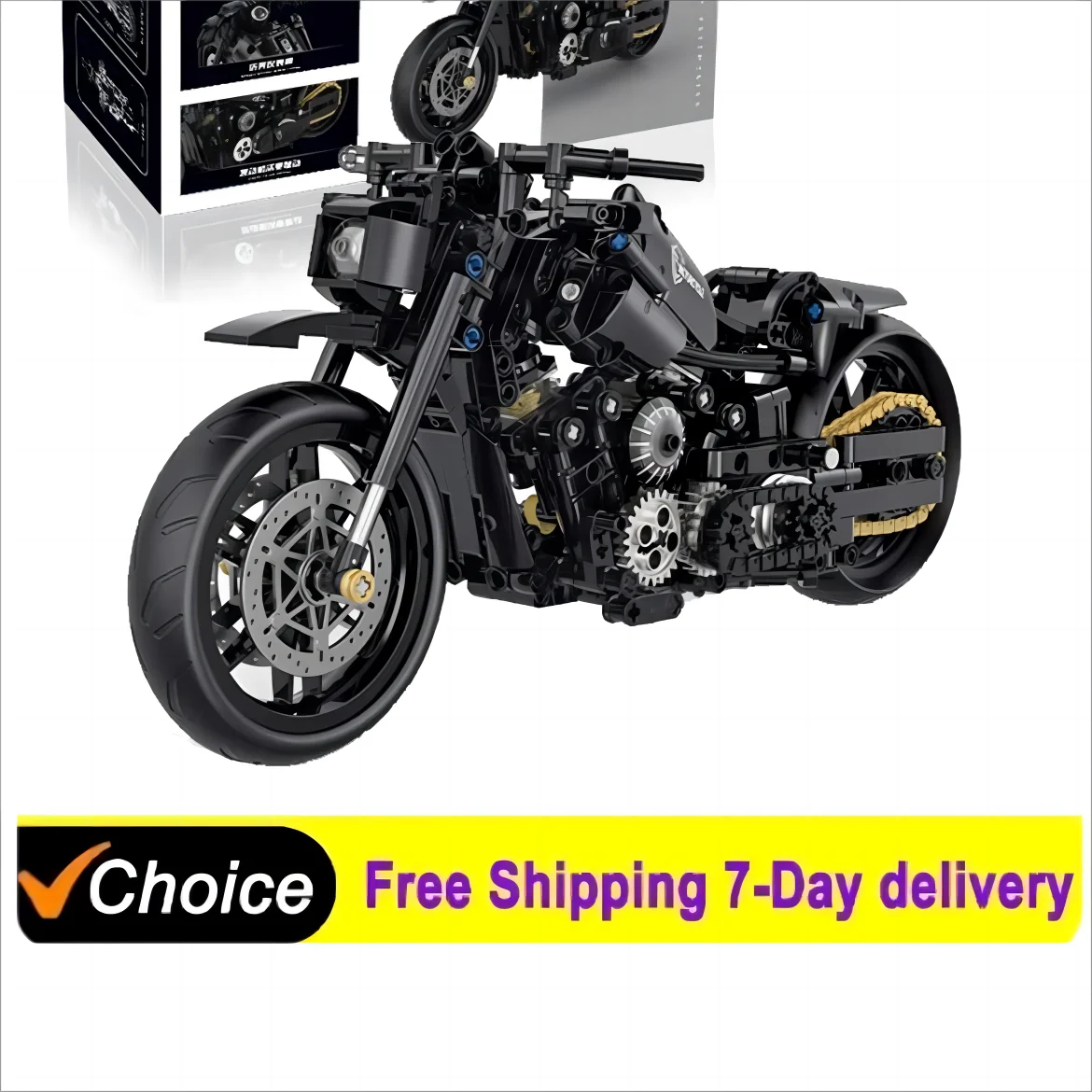 Classic Motorbike Building Model Blocks Moto Road Racer Bricks 586Pcs Toys For Kid Boys Children Adult Technical