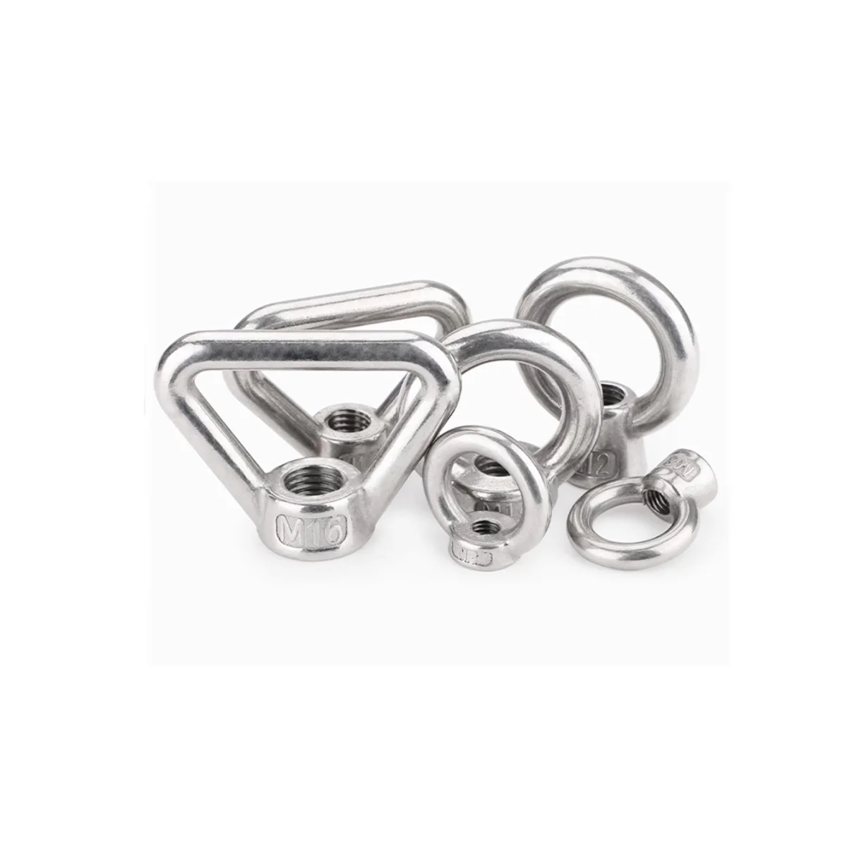 304 Stainless Steel Lifting Ring Nut / Circular Screw Cap Triangular Ring Hand Nut Fastener M3M4M8M12-M24