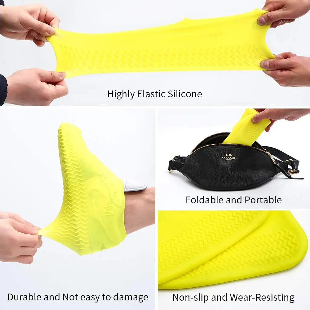 Shoe Cover Silicone Waterproof Wear-resistant High Elastic Rain Boots for Outdoor Rainy Day Reusable Unisex Shoe Covers