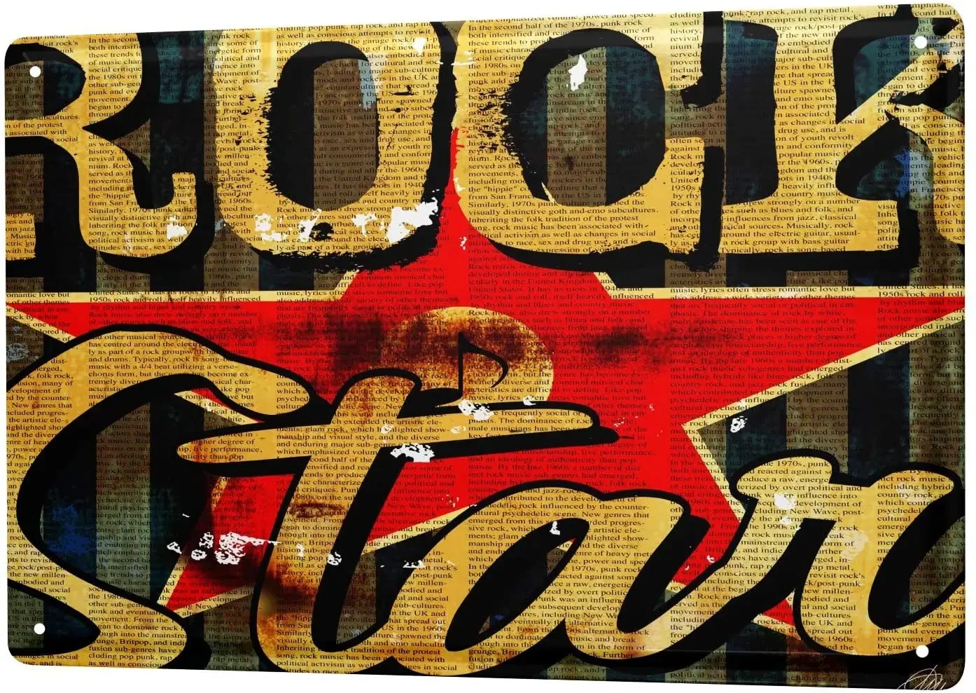 

SINCE 2004 M.A. Allen Retro Tin Sign Metal Plate Decorative Sign Home Decor Plaques Metal Plate U.S. Deco Rockstar Music