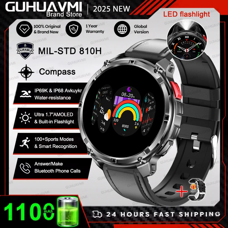 ตัวเลือกสินค้า สมาร์ทวอทช์ GPS กันน้ำ 10ATM สำหรับผู้ชาย