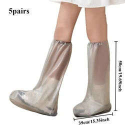 Durable Waterproof Non - Slip Rain Boot Covers - 5 Pairs (Brown)