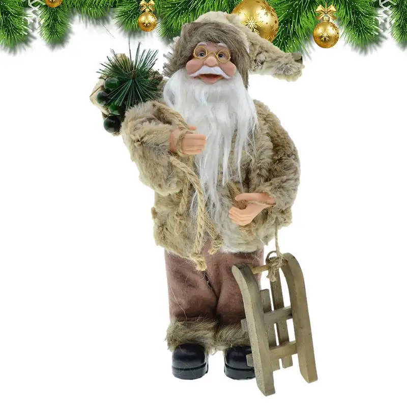 

Рождественская игрушка Санта-Клаус, Рождественская плюшевая кукла Санта-Клаус, стоячие фигурки, украшения для камина и