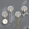 10Pcs Shell Shape Wall Hook Kitchen Bathroom Multifunction Punch Free Hooks Coat Hanger Home Decoration Paste Style Hooks 3