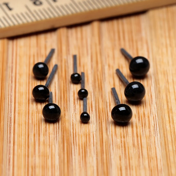 300PCS Glass Safety Eyes For Crafts - 3mm 4mm 5mm Black Doll Eyes, DIY Plush Making