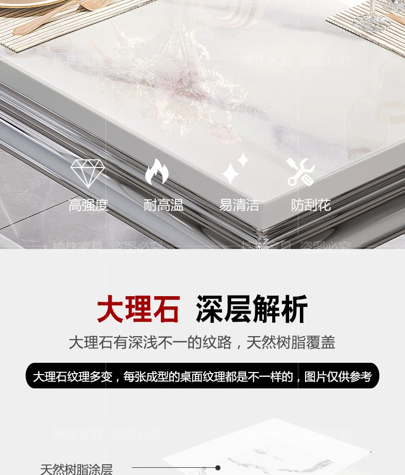 Description Picture 4 of itemLiving Room Marble Dining Tables Coffee Side Center Balcony Dining Tables Luxury Apartment Mesas De Jantar Kitchen Furniture