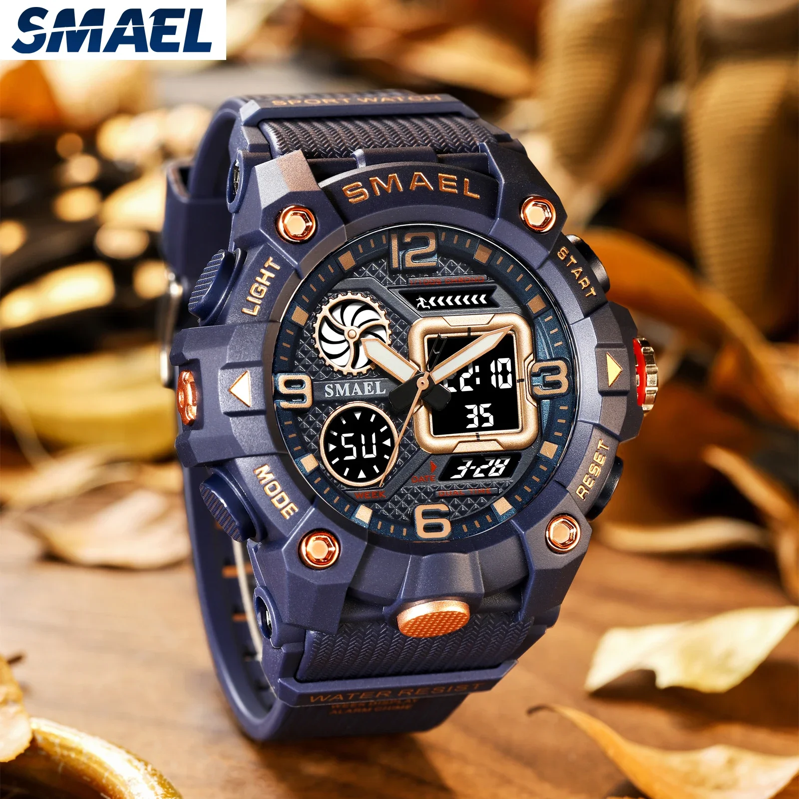 SMAEL Multi functional Waterproof Night Light Outdoor Student Electronic Watch 8055 Watch Men's Tactical Digital Watch 2