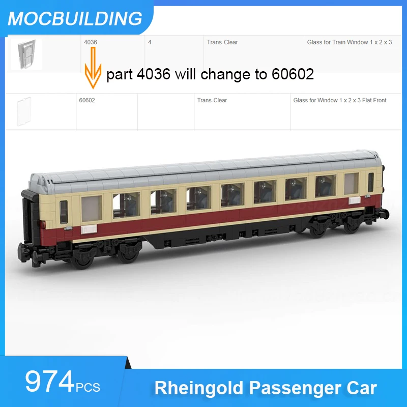 MOC Bausteine Kuppelwagen für Personenzug-Serie DIY Zusammengebaute Bausteine City Express Lehrreiche Sammlerstücke Spielzeug Geschenke – Detail 19