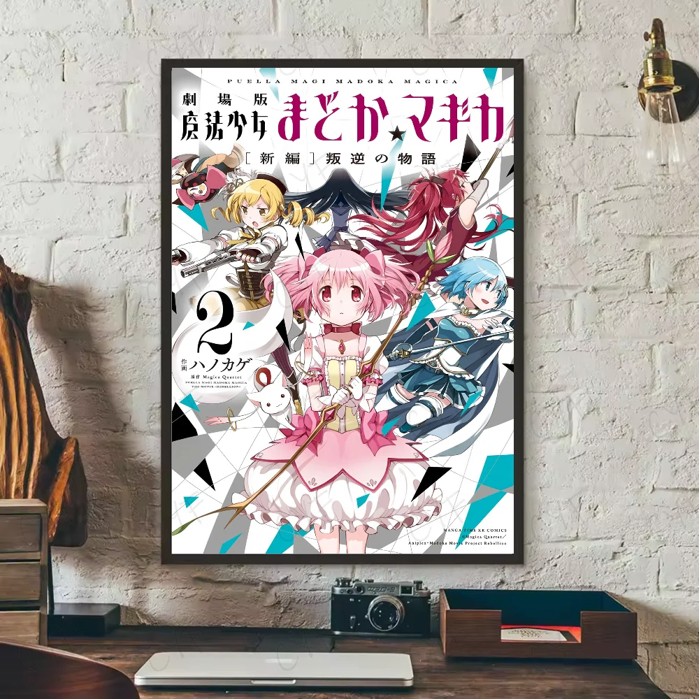 Anime P-Puella Magi Madoka Magica Mädchen Poster Wasserdichte Wand Kunst Aufkleber Für Bar Wohnzimmer Vintage Dekor Hohe qualität Druck – Detail 11