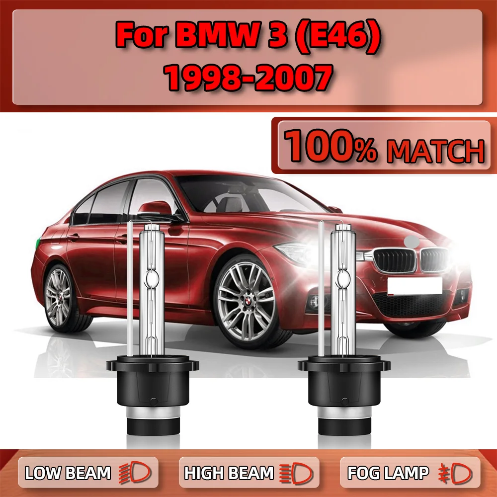 

35W HID Xenon Bulbs 6000K D2S HID Xenon Headlight 20000LM Car Headlamps 12V For BMW 3 (E46) 1998-2002 2003 2004 2005 2006 2007
