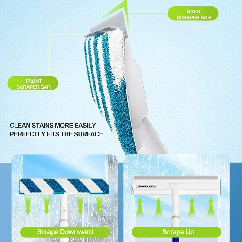 2 in 1 Windows Cleaner with Spray Magic Broom Wiper Telescopic Extra-long Handle Mop Squeegee Wiper for Glass Cleaning Tools window cleaning brush,window cleaner