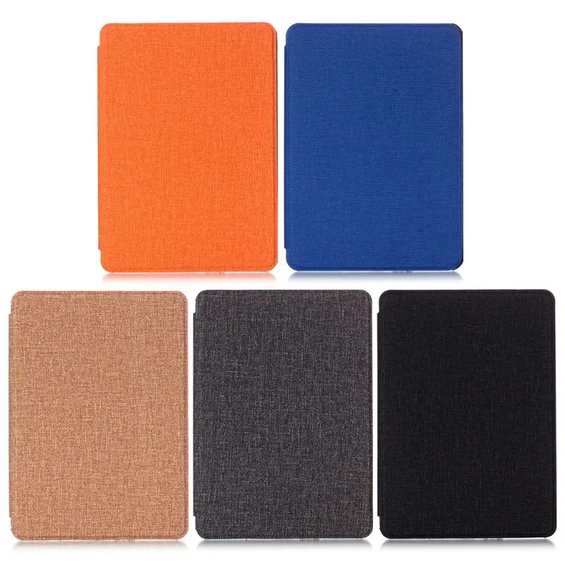 Ebook Con Motivo In Tessuto In Pelle Pu Per Copertina Per E-Reader Kindle Auto Sleep