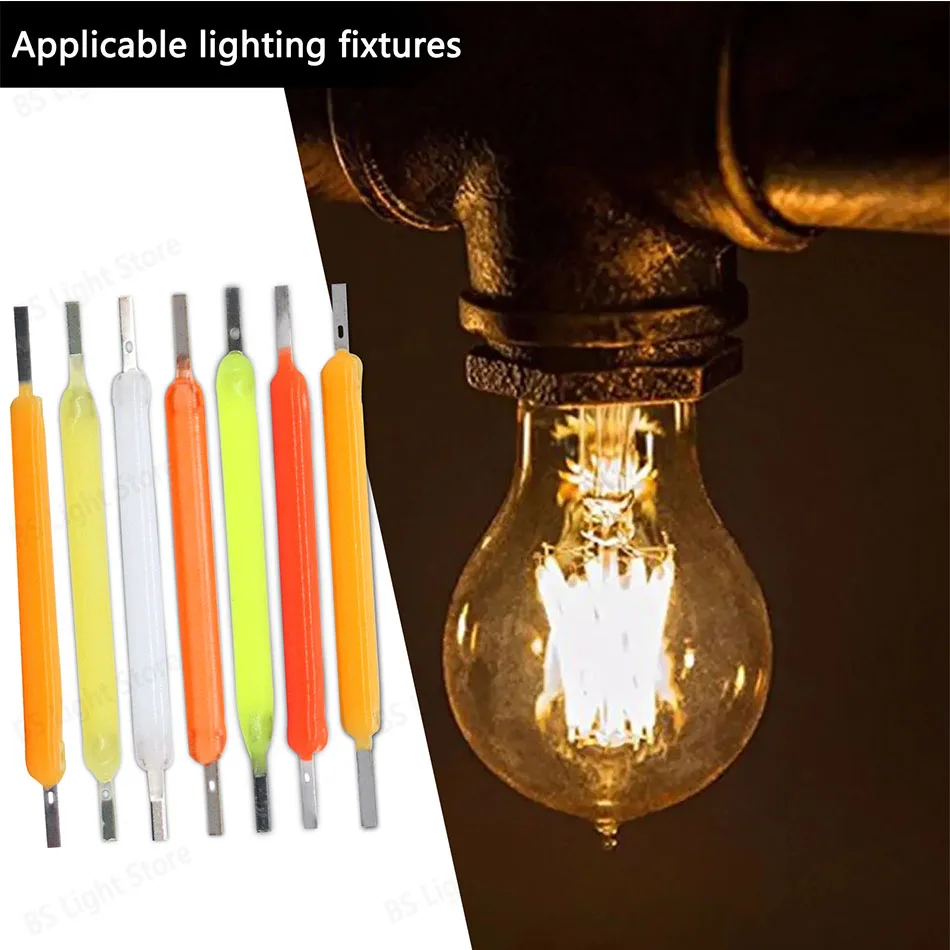 Description Picture 5 of item10pcs LED COB LED Filament Lamp Parts 29mm DC3V Edison Bulb Incandescent Light Accessories Diode for Holiday Decorative Lighting