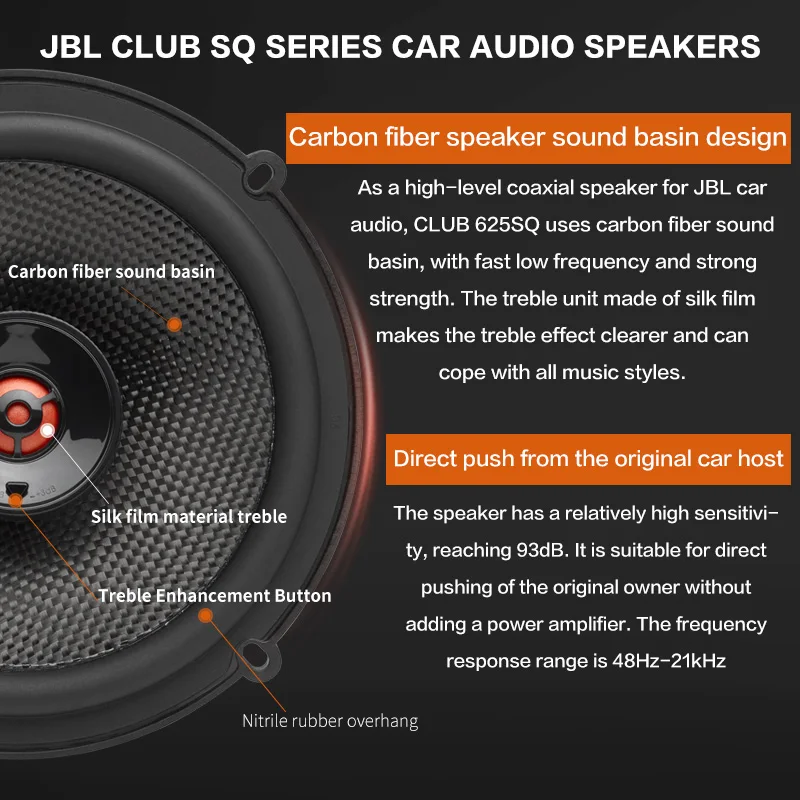 JBL مكبر صوت للسيارة 6.5 بوصة CLUB 625SQ مكبر صوت...